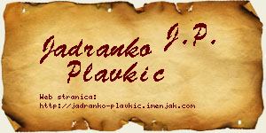 Jadranko Plavkić vizit kartica